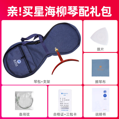 北京星海柳琴8413特氏古夷苏木柳琴带支架专业演奏考级微调土琵琶 - 图0