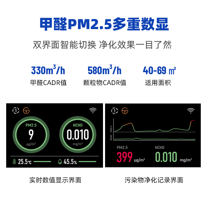 352 X63C空气净化器家用除甲醛小型卧室除二手烟雾霾空气净化机