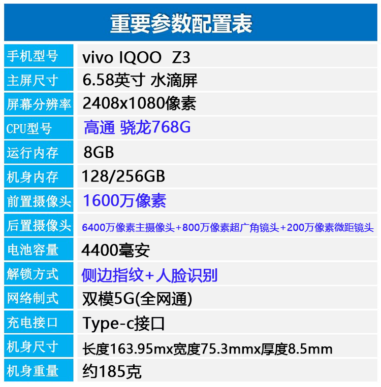 vivo iQoo Z3骁龙768G双模5G  120hz高刷屏 6400万像素智能手机 - 图0