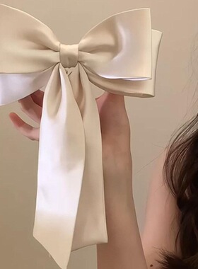 法式高级感缎面2026新款蝴蝶结发夹女后脑勺半扎气质头饰配饰简约