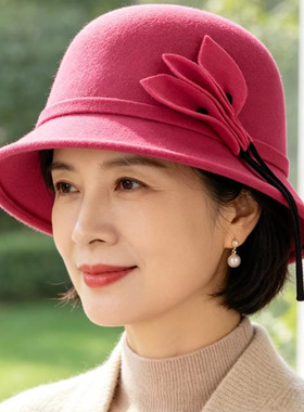 秋冬中老年女保暖洋气渔夫帽