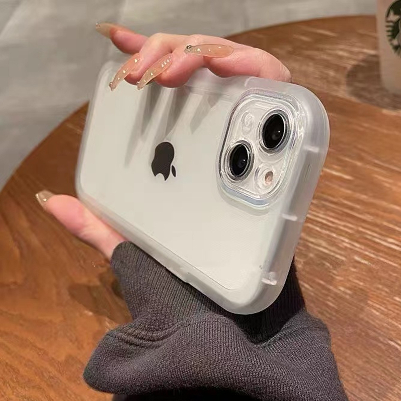 ins风简约透明小众适用苹果12镜头 龙龙数码配件手机保护套/壳