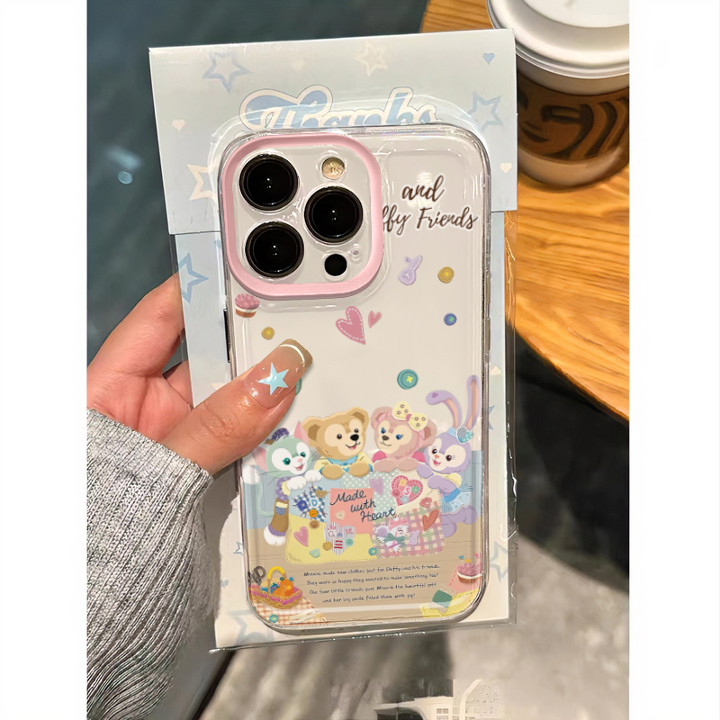 ins风小熊家族适用iPhone15promax手机壳苹果14p可爱13华为Pura70mate60荣耀100红米小米vivo全包oppo太空壳