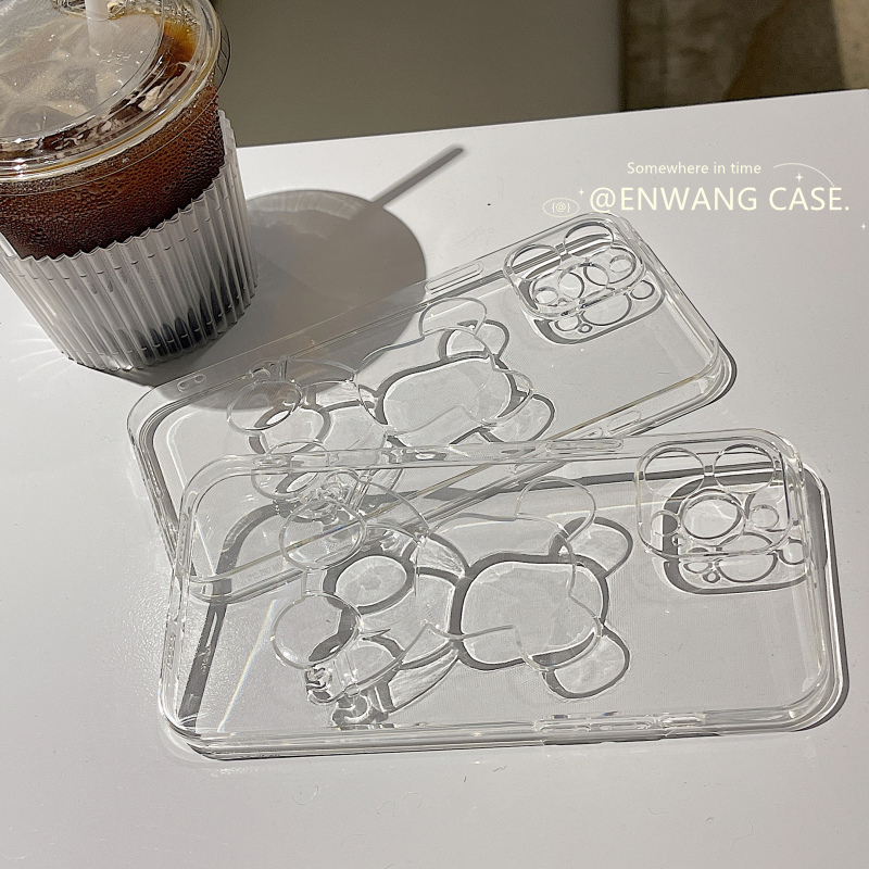 龙龙数码配件专营店透明立体潮牌暴力熊公仔苹果11/12iphone13promax手机壳xr抖音爆款8/7plus高级感情侣13pro潮牌xsmax男女软套2
