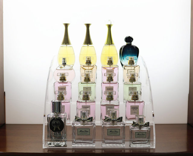 Acrylic perfume storage box Makeup and skin care products Multi-layer storage dressing table step-type finishing display stand large size