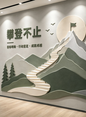 办公室文化墙面装饰司企业进门形象设计励志标语会议高级氛围布置
