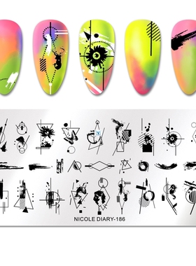 Nail Stamping Plates Line Face Flower Nail Art Plate