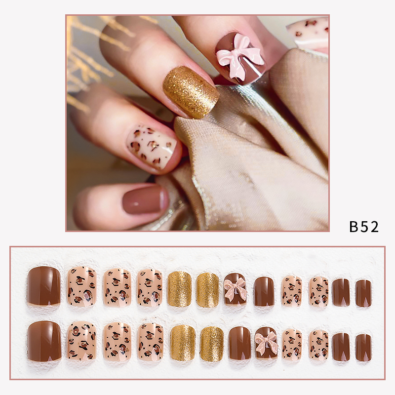 24pcs Butterfly Full Cover Wearable Press Fake Nails Art Fre - 图2