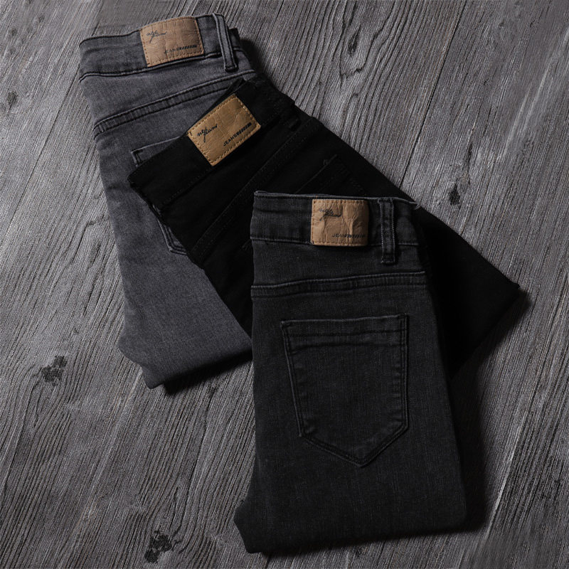 黑色高腰紧身修身2020秋季牛仔裤 布俏牛仔裤