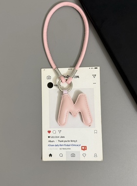 潮流皮质MLB英文大写字母包包挂饰钥匙扣挂件手机壳套挂链配饰