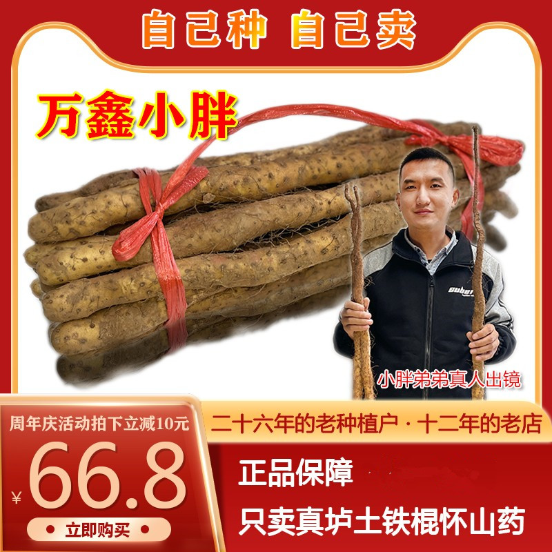 铁棍山药新鲜河南焦作温县怀山药正宗垆土铁杆山药5斤干棒淮山药 - 图0