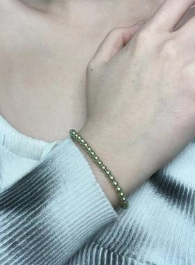 法式复古几何灰色珍珠项链手链时尚简约精致ins风高级感小众饰品