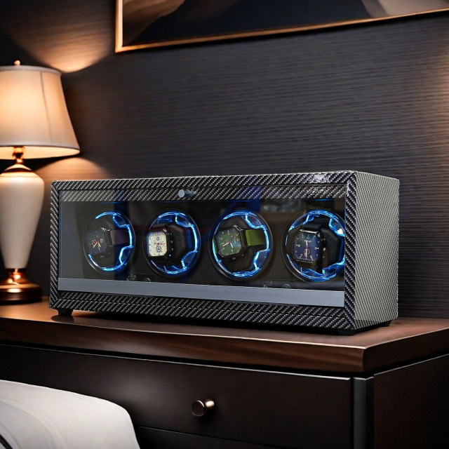 Carbon fiber four-position silent automatic winding watch