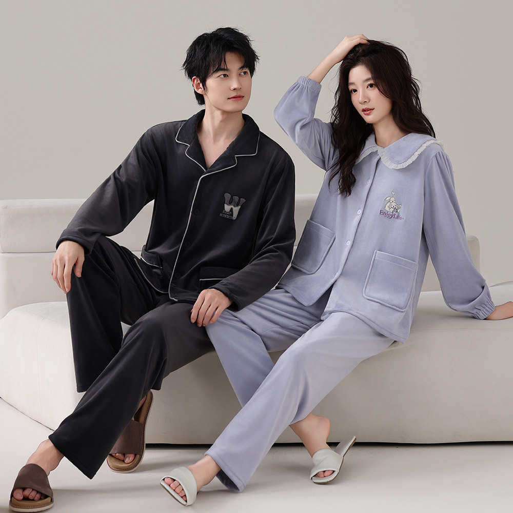 乐姿梦秋冬季情侣装家居服女可爱卡通海岛绒睡衣男士保暖柔软套装,淘宝优惠券,粉丝福利购,淘宝优惠卷
