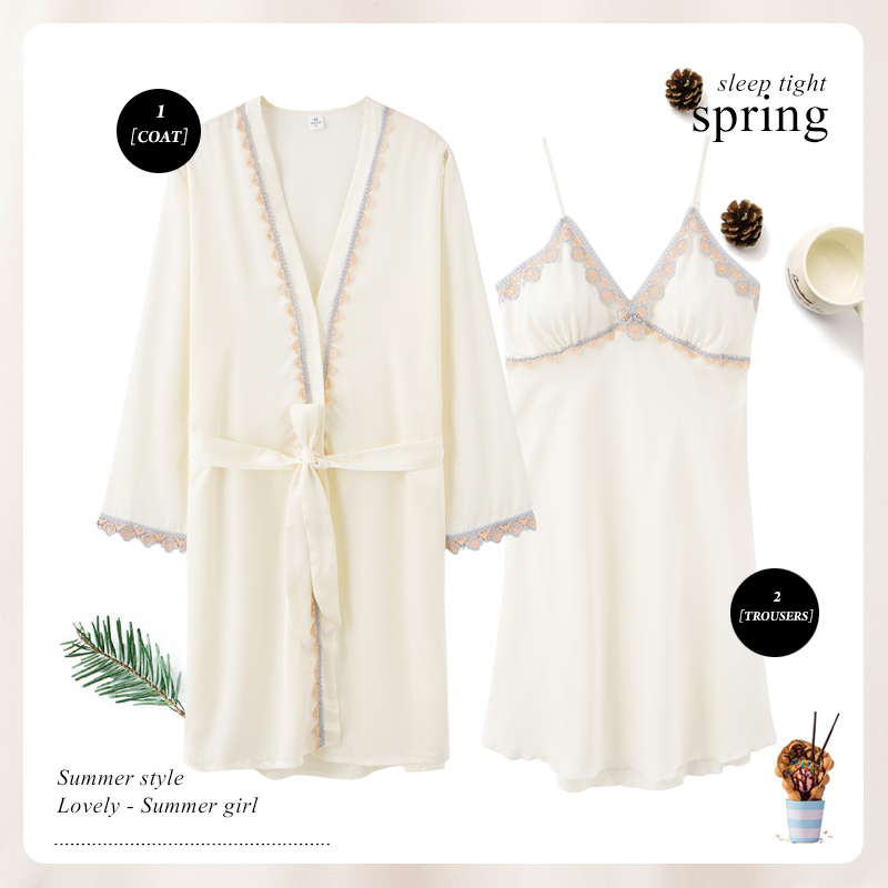 乐姿梦旗舰店2套价情侣睡衣夏季冰丝女性感吊带裙睡袍高级感短袖男士两件套装2