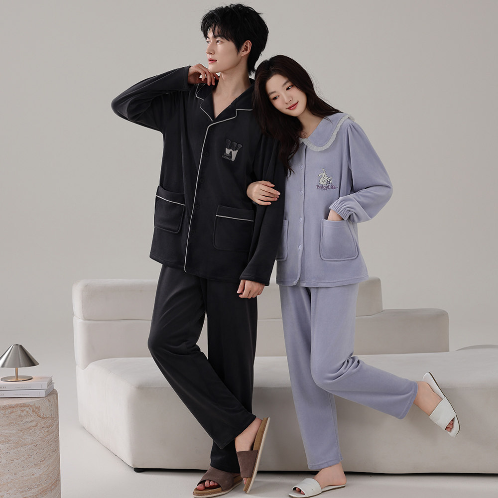 乐姿梦秋冬季情侣装家居服女可爱卡通海岛绒睡衣男士保暖柔软套装,淘宝优惠券,粉丝福利购,淘宝优惠卷