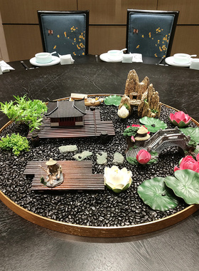 餐桌圆心摆件高档装饰品