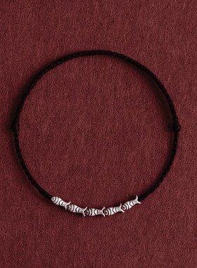 本命年锦鲤上岸红绳手链女ins甜美百搭银鱼编织闺蜜手绳情侣礼物