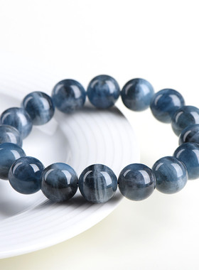 久雅水晶  天然一线天海蓝宝圆珠手链 深蓝魔鬼蓝散珠手串  批发