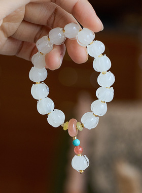 寺庙同款暮山紫琉璃手链女紫金琉璃天然萤石醒狮手串文玩饰品批发