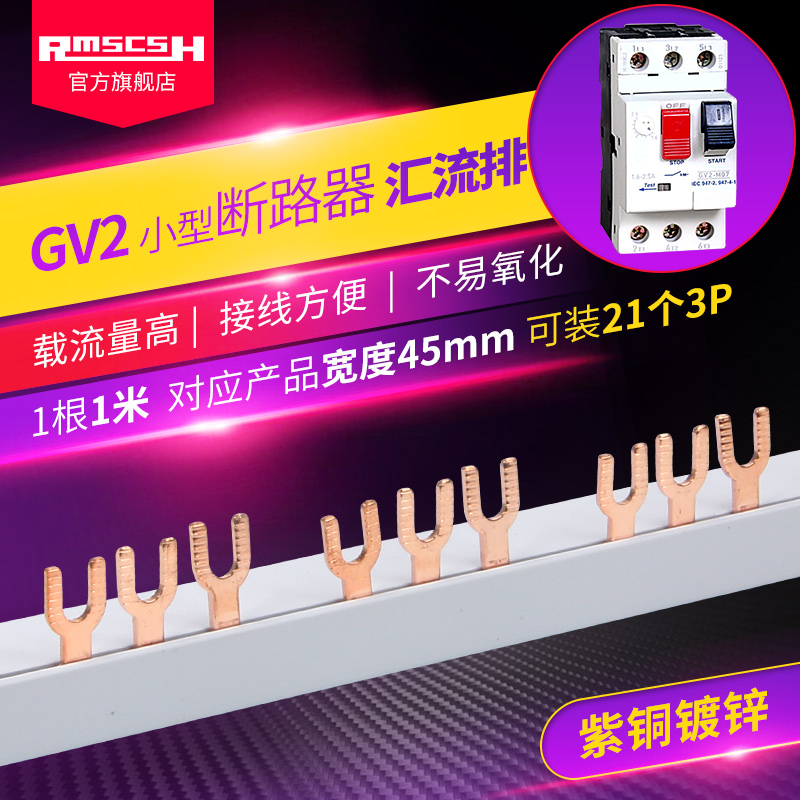 GV2电动机断路器NS2马达保护3P紫铜汇流排63A45间距TGD1接线端子 - 图0