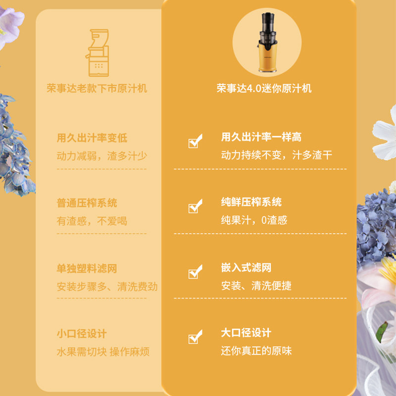 荣事达汁渣分离家用小型西芹原汁机 荣事达久市多榨汁机