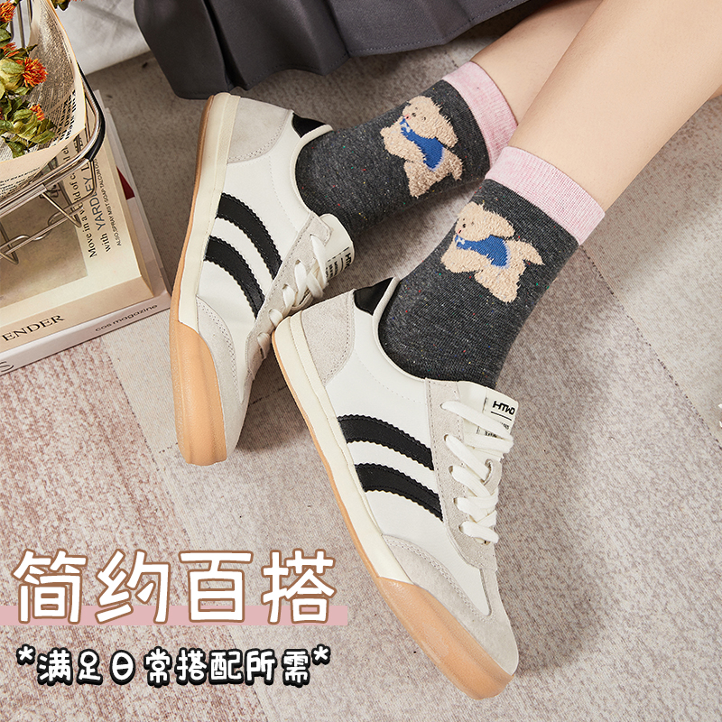 卡通小羊袜子女秋冬中筒袜纯棉无骨日系点子纱可爱高颜值女生袜子 - 图2