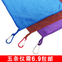 Fishing towel non-stick Bait Rubbing hand wiping Thickened Portable with hanging buckle fiber small square towels Absorbent Rubbing Rod Outdoor