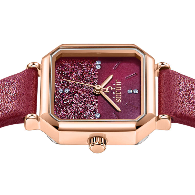 聚利时韩国双层磨砂表盘百搭小方表 聚利时日韩腕表