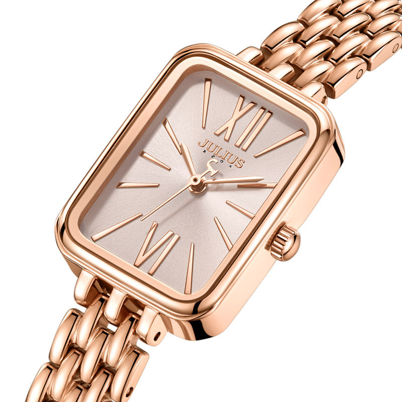 聚利时韩风优雅OL风小方形女生防水气质手链石英手表女1350