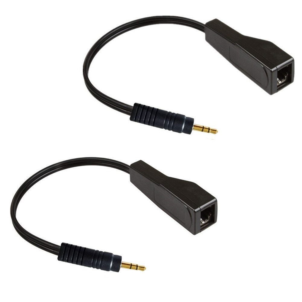 RJ45母转DC3.5mm公rj45母转2RCA公带扩展器加网线延长305米音频线 - 图1