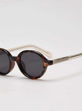 韩版小红书椭圆复古偏光太阳镜男女ins街拍小框镜时髦眼报告配镜