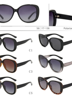 时尚椭圆形偏光墨镜女款高级感防紫外线UV400欧美风外近视太阳镜