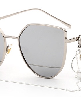 链条双梁翅膀小脸太阳镜