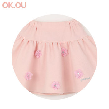 OKOU ເດັກຍິງສາມມິຕິລະດັບດອກ skirt ເດັກຍິງ skirt gauze skirt Lijia ເດັກນ້ອຍ