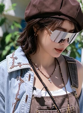 9590无框Y2K未来感面罩墨镜