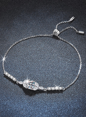 美国Lockend莫桑钻925银手链女小众百搭设计925饰品手镯轻奢高级