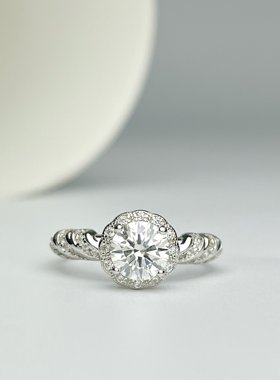 美国Lockend莫桑钻18K白金原创纯银戒指女莫桑石人鱼公主个性情侣