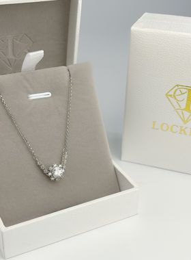 美国Lockend莫桑钻18K白金饰品纯银高级晴光映雪闺蜜手链送礼物