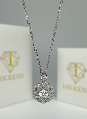 美国Lockend莫桑钻18K白金樱花项链女纯银小众国风气质锁骨饰品