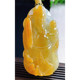 Burmese natural A-grade jade and jade Laokeng ice species yellow jade yellow God of Wealth pendant