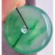 Myanmar natural A-grade jade pendant, finely carved old pit high ice floating green safety buckle pendant