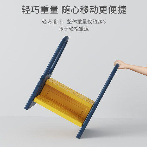 儿童洗漱台踩脚凳宝宝洗手台阶防滑脚踏卫生间增高带扶手垫脚凳子 - 图3