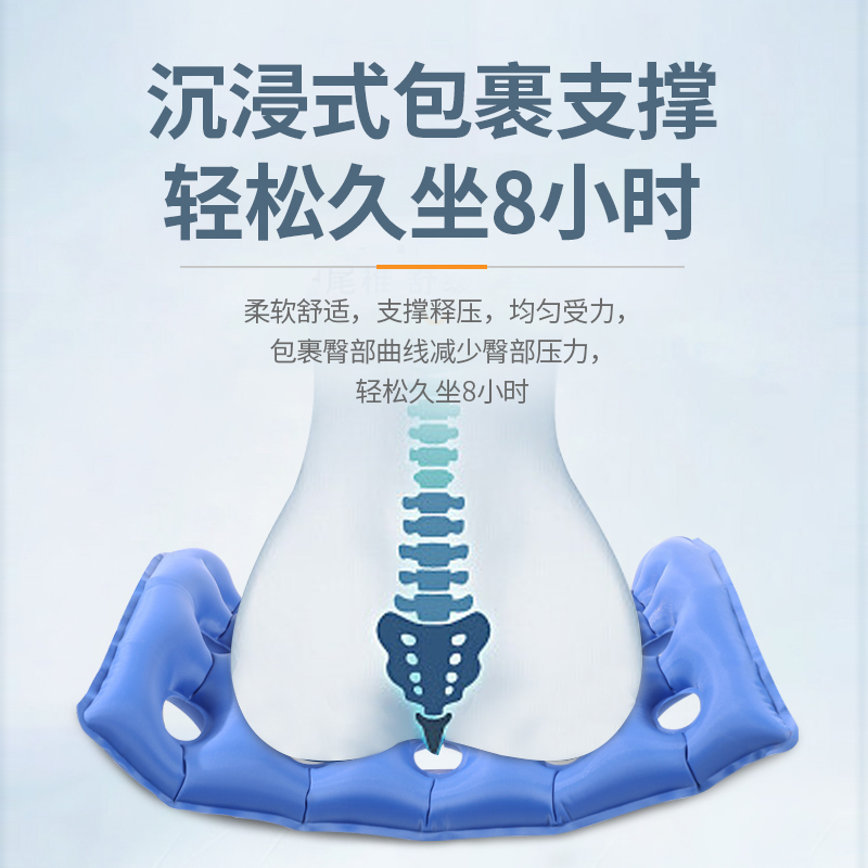 痔疮坐垫防褥疮气垫方形老人孕妇办公医用轮椅坐垫加绒充气垫 - 图0