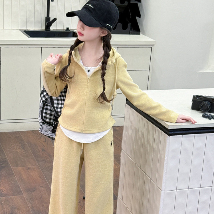 女童卫衣套装2025春秋儿童时尚洋气休闲运动服中大童韩版两件套潮,淘宝优惠券,粉丝福利购,淘宝优惠卷