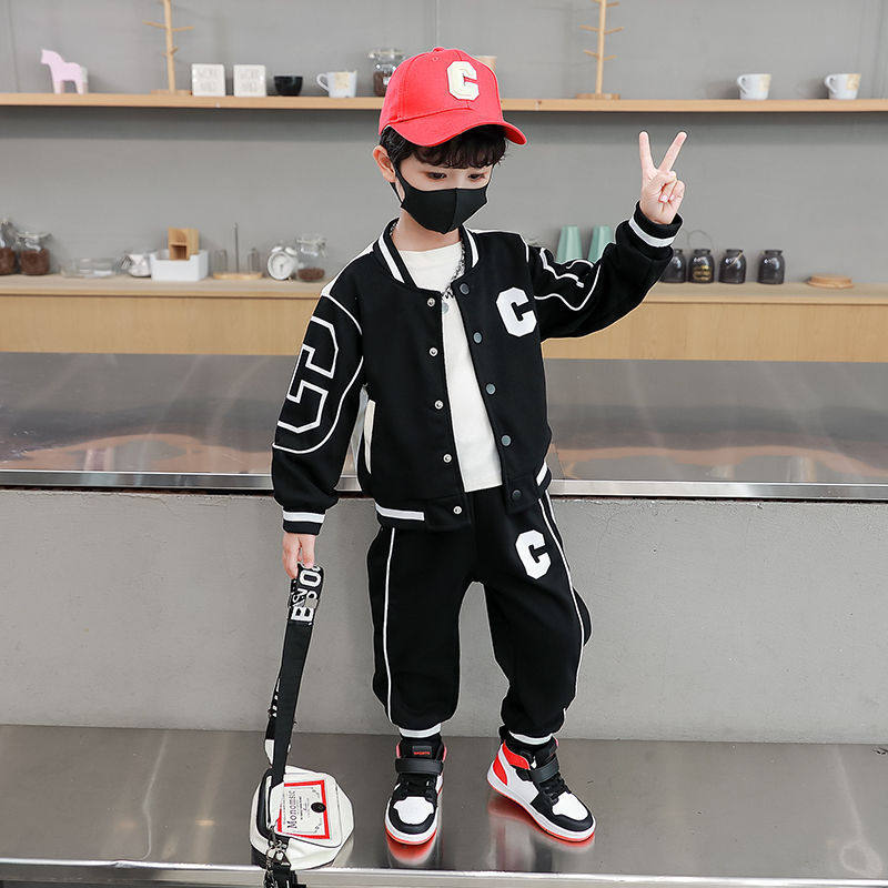 男童春装套装2025新款运动棒球服两件套衣服男孩春秋装帅气儿童,淘宝优惠券,粉丝福利购,淘宝优惠卷
