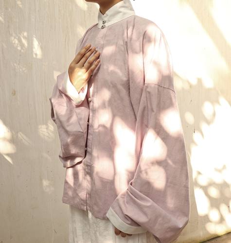 裳裳者华清仓瑕疵春夏汉服明制立领竖领翻领对襟琵琶袖提花棉短衫 - 图3