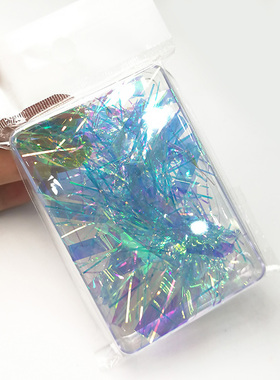 幻彩玻璃纸激光粉紫色指甲饰品