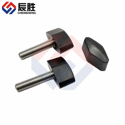 304不锈钢一字把手 T型旋钮 塑料手拧螺丝 T字形把手M4M5M6M8 - 图3