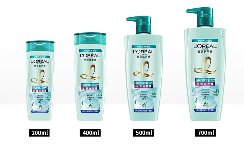 巴黎欧莱雅透明质酸水润女无硅油膏 loreal欧莱雅欧美斯洗发水